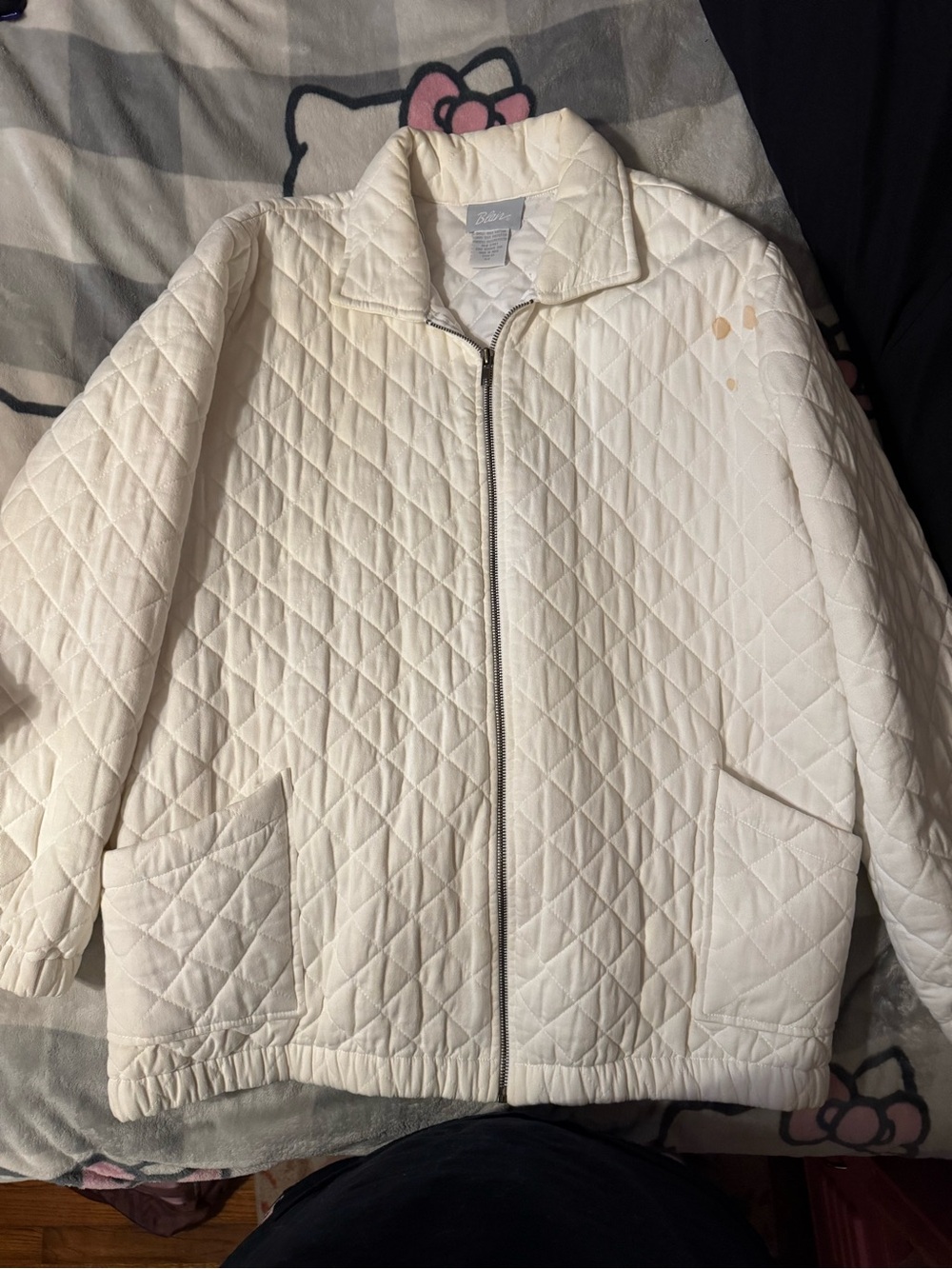 Blair Quilted Cream Zip-Front Jacket